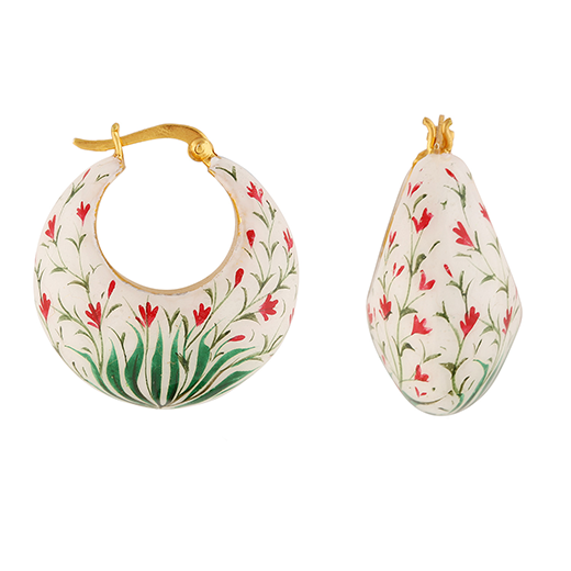 Enamel hoop earrings by Kastur Jewels
